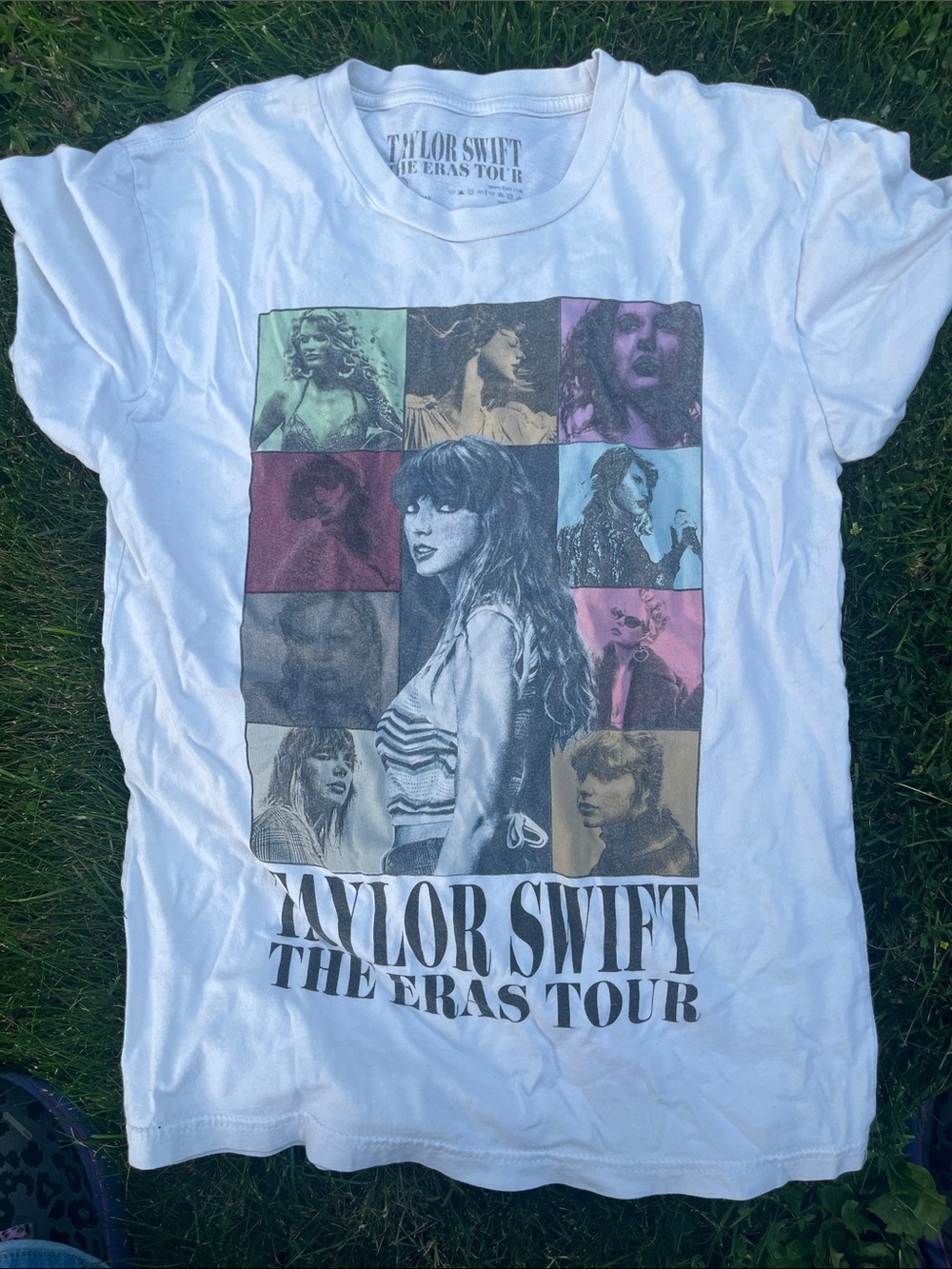 Taylor Swift White Tee with Multicolor Era Panels XS